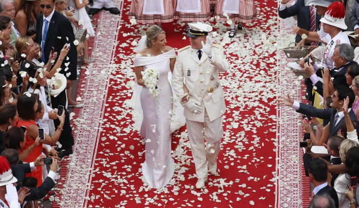 Charlene Wittstock , vestidos de novia, vestidos de la realeza, vestidos para casarse, bodas reales