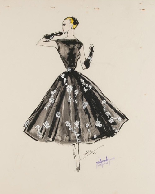 Viñeta de los años 40. Foto: Museo del Traje