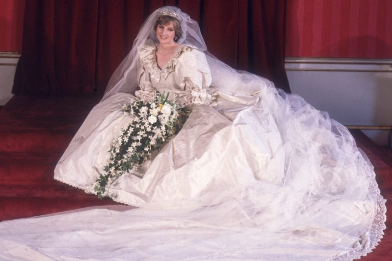 historia real del vestido de novia de la princesa diana