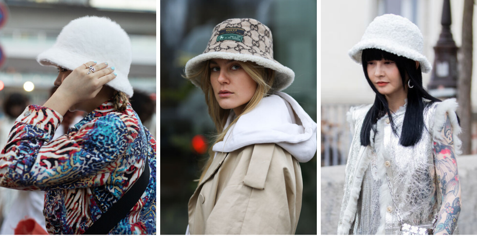 Tendencias de estilo en Instagram bucket hats de fur