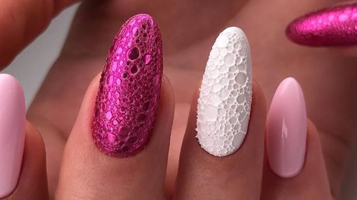 uñas efecto burbuja